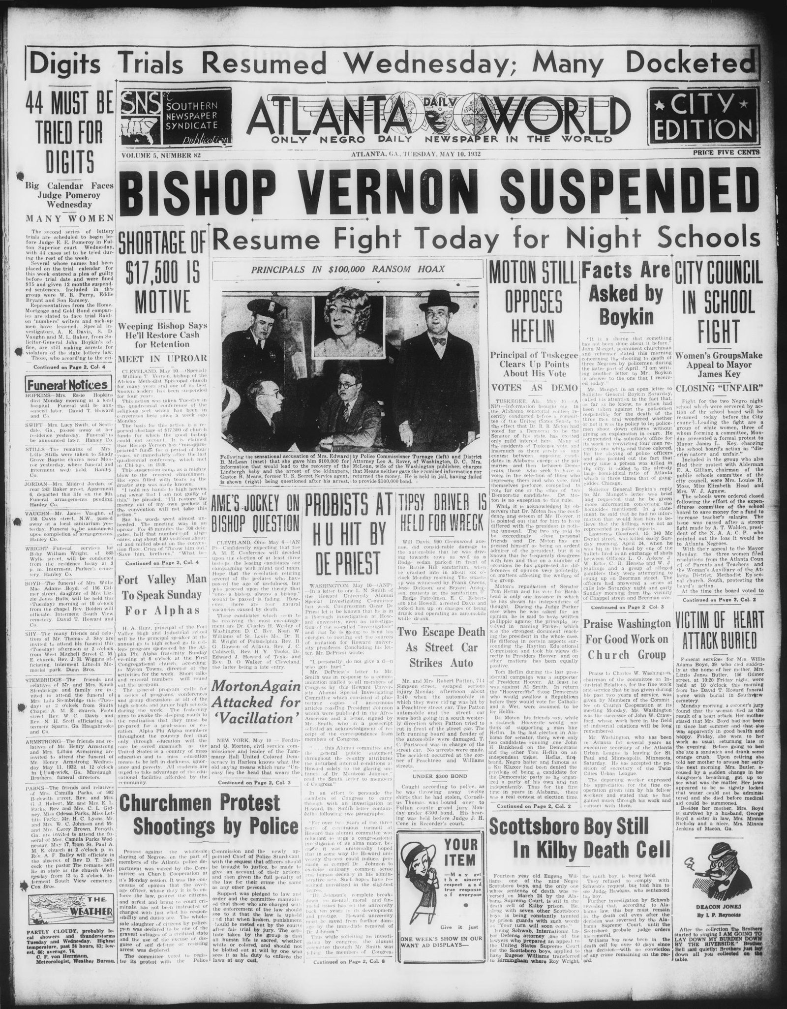 Front page, Seward Daily Gateway, May 10, 1932