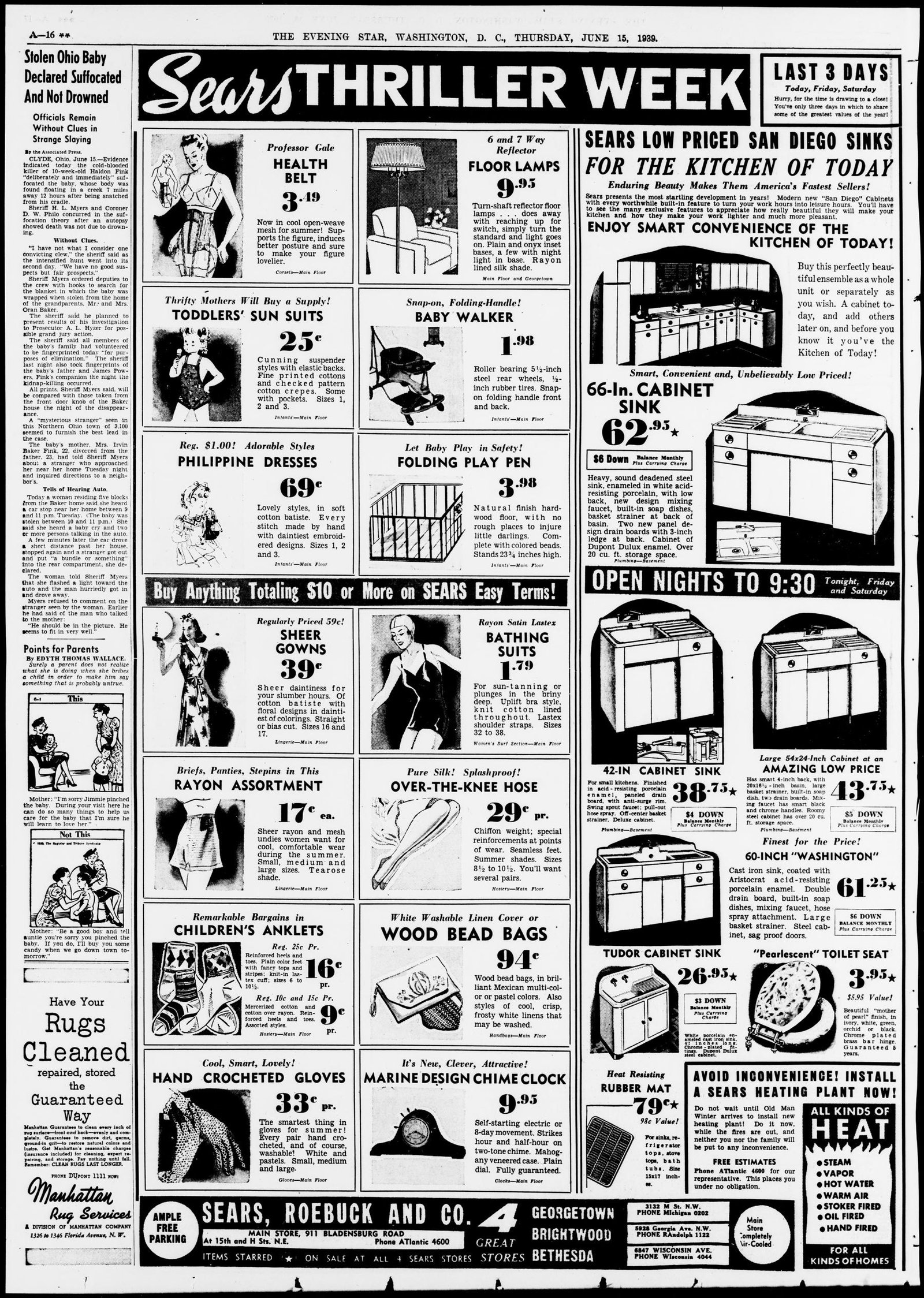 Front page, Evening Star, June 15, 1939