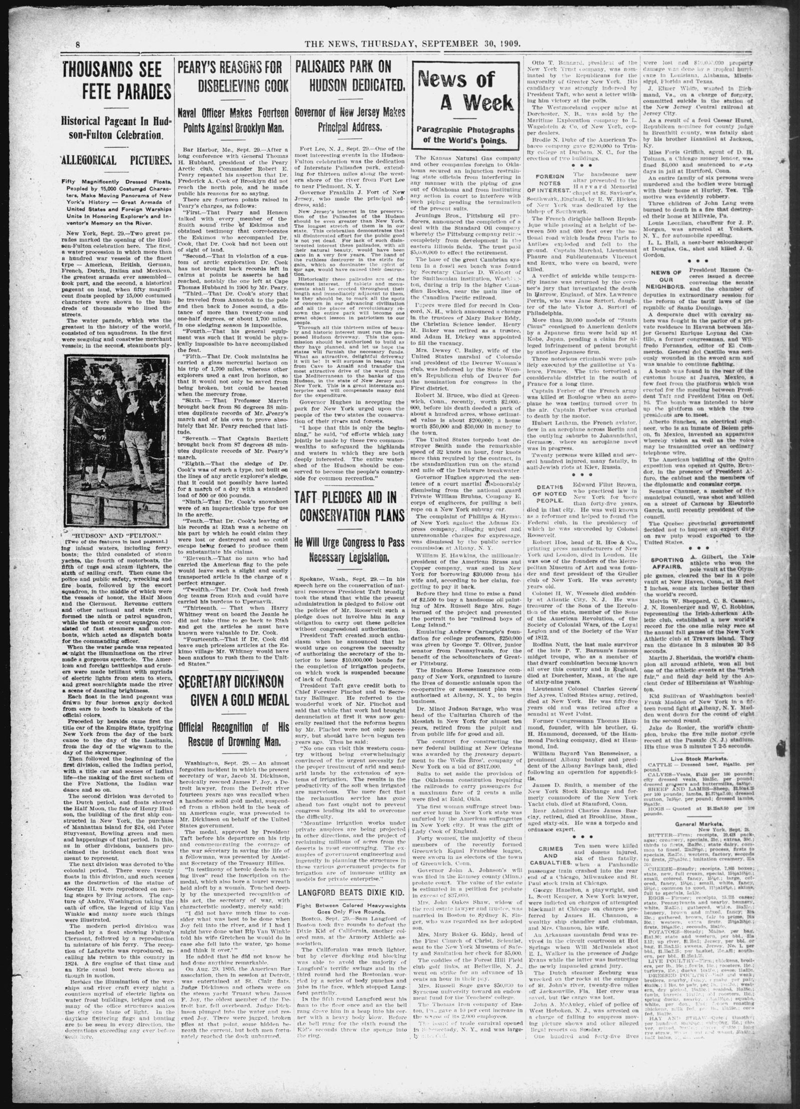 Front page, Connecticut Western News, September 30, 1909
