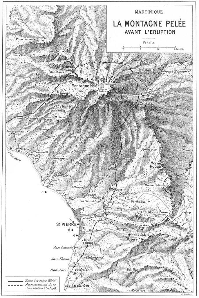 Mount PelΓ©e Continues Devastating Eruption as Refugees Flee Martinique, 1902